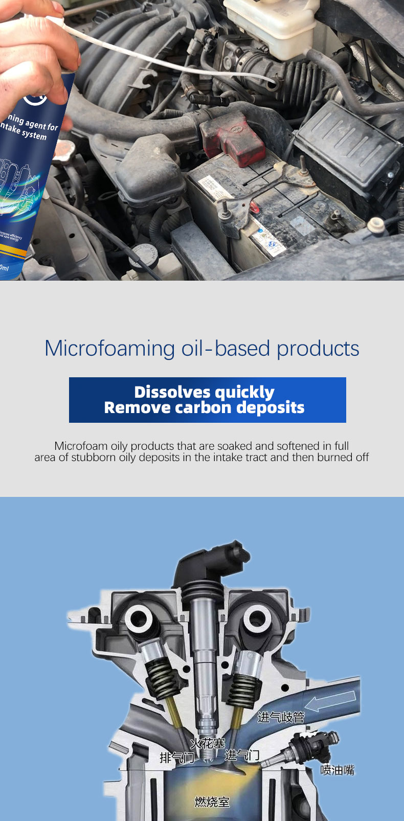 Car Care Cleaning Products OAR Automotive Air Intake System Cleaner for Increased Power
