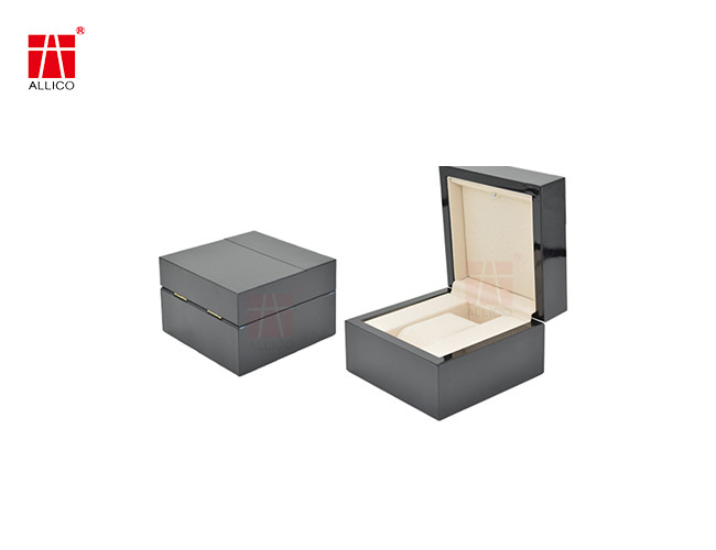 Custom Logo Small Square Shape Black Color Paper Gift Jewelry Packaging Box
