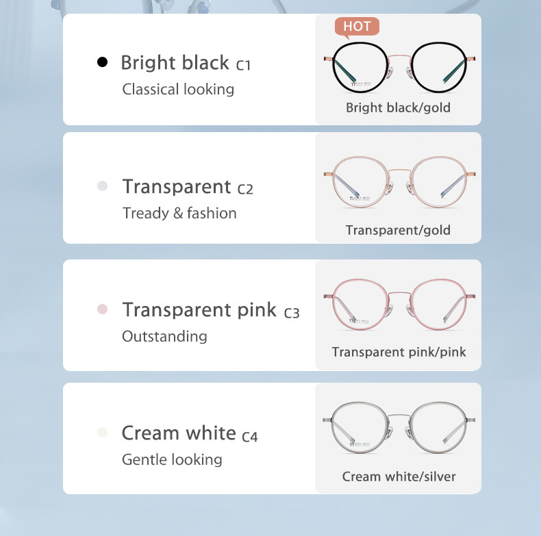 Customizable Acetate Titanium Glasses Flexible Ultra Lightweight