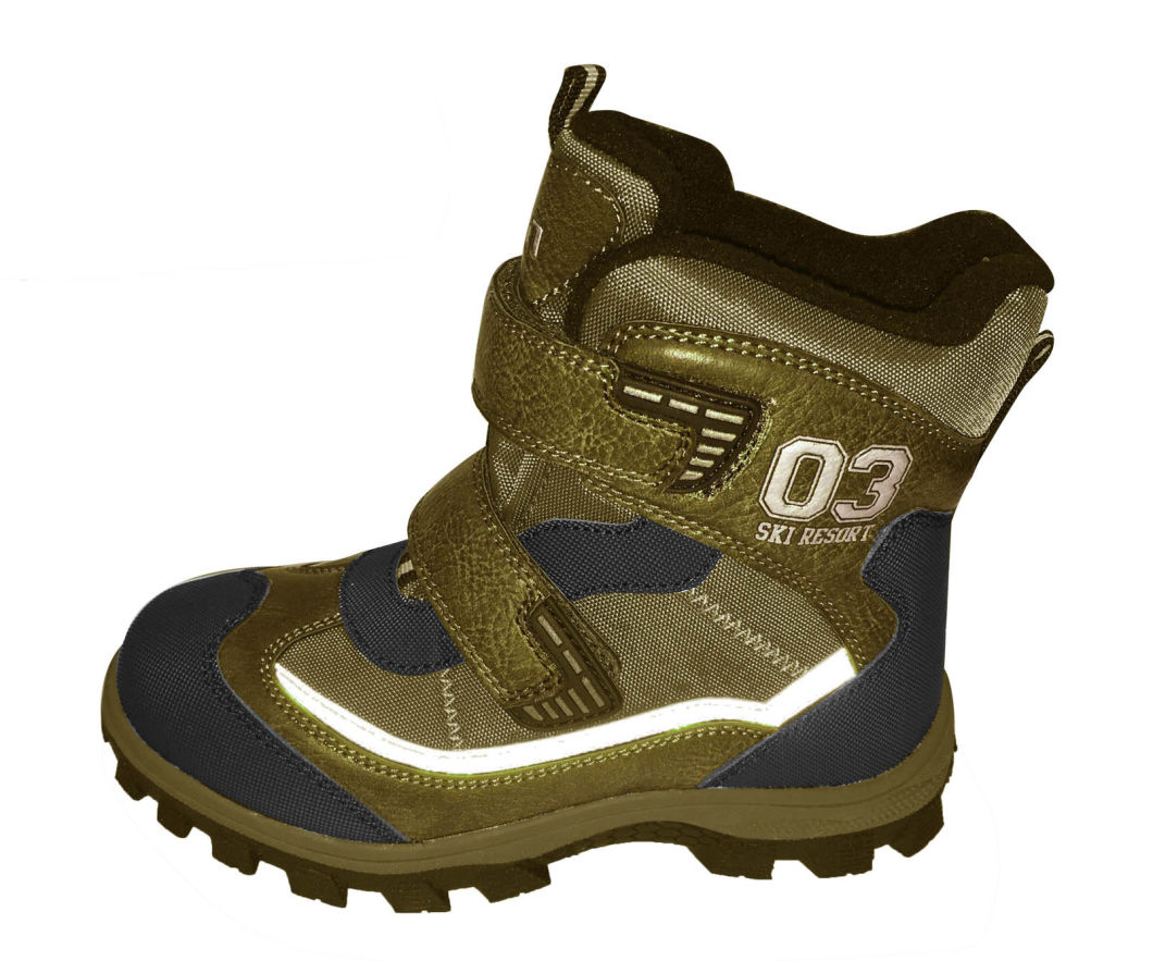Kids Snow Boots Warm Winter Fur Boots PU Boots Big Velcro Non-Slip Boots Outdoor Boots Anti Slip Boots