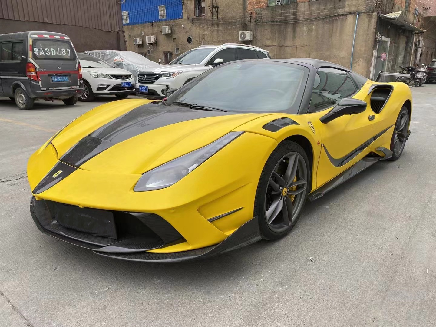 Auto Parts ForFerrari 488 Body Kit 488 Upgraded MSY Style Front and Rear Bumper Spoiler Carbon Fiber Body Kit