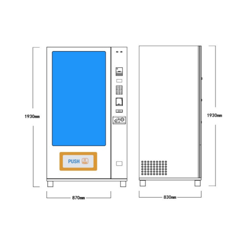 55 Inch Touch Screen Digital Vending Machine For Snack And Drink
