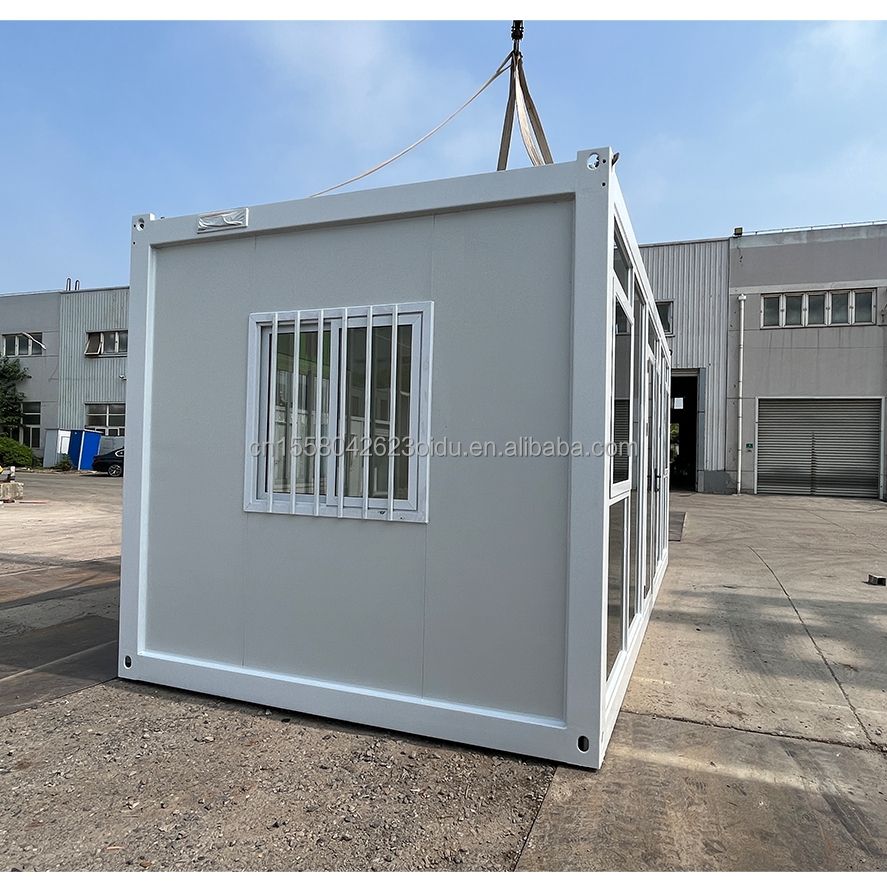 20 FT Modern Prefabricated Steel Garage with Sandwich Panel Door Aluminum Alloy Windows Easy-to-Assemble Flat Pack Warehouse