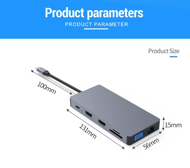 Type-c hub 12 in 1 5gbps usb hub 3.0 tf sd card reader 4k@30hz vga hdtv converter ethernet rj45 connector 100w pd for ma