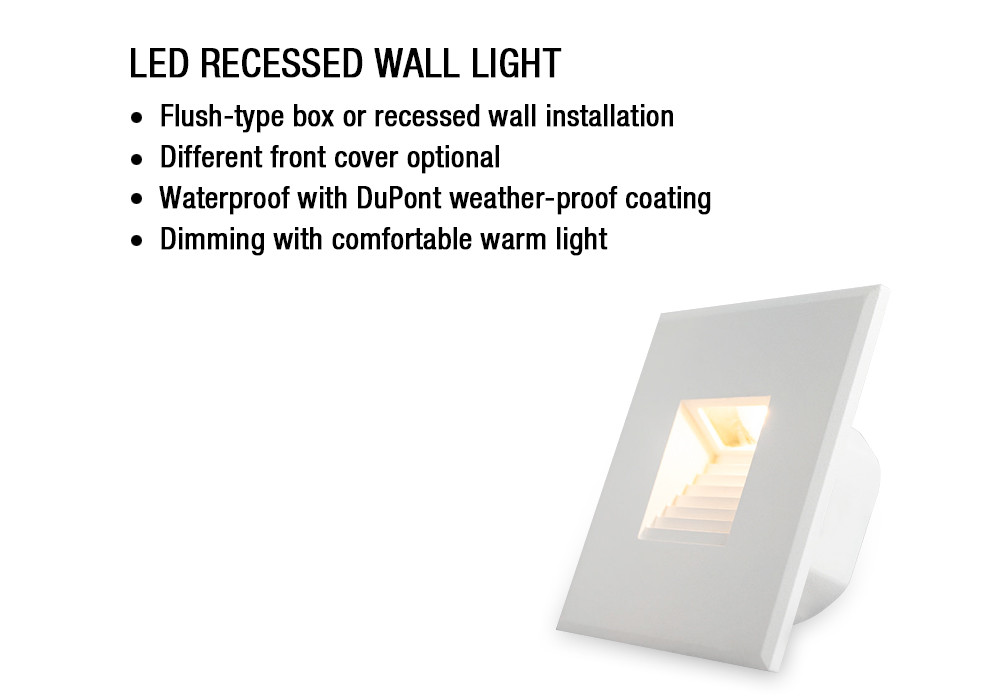 Cutout 67mm/73mm Recessed LED Wall Light Indoor Multipurpose Practical