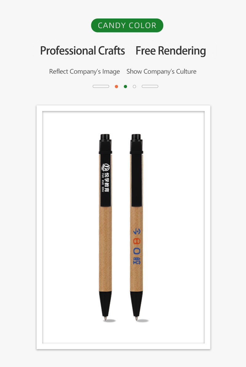 Kraft Paper Creative Ball Pen Eco Friendly Recyclable Customized Ball Point Pens