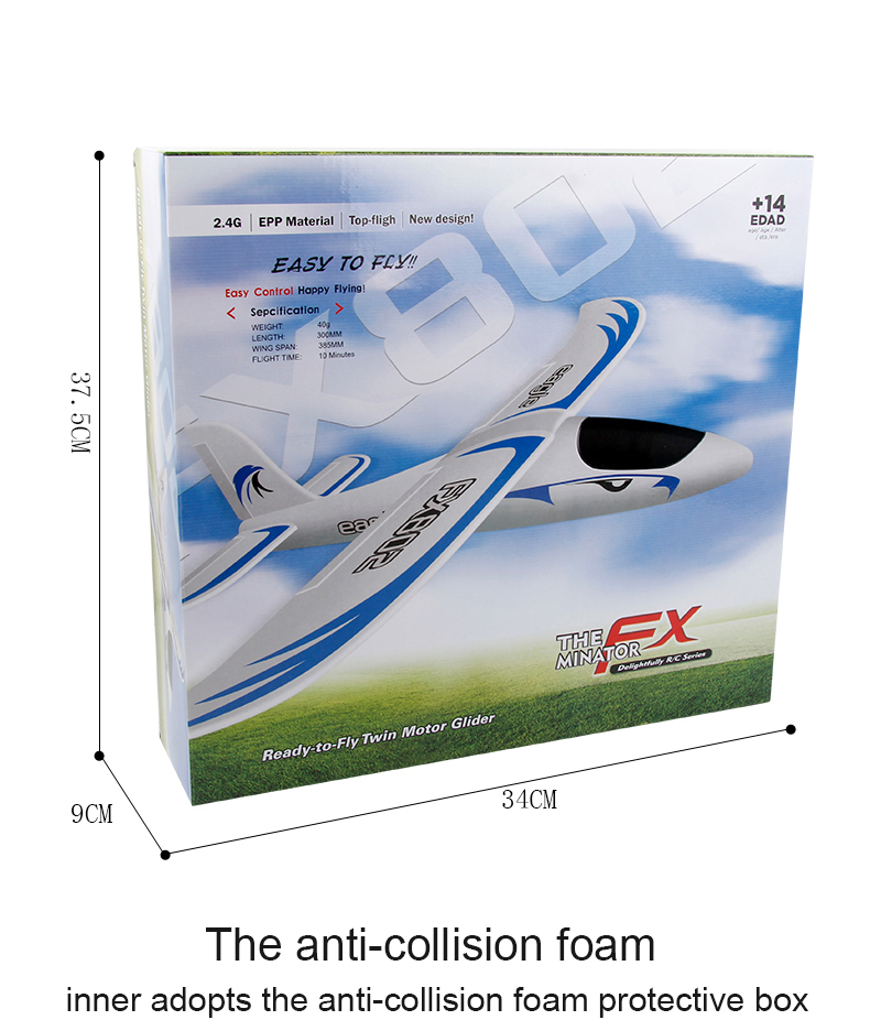 Super Glider Fx802 2.4g 2ch Epp Foam Remote Controlled Glider Model Ready-to-Go for Intermediate Operator Skill Level