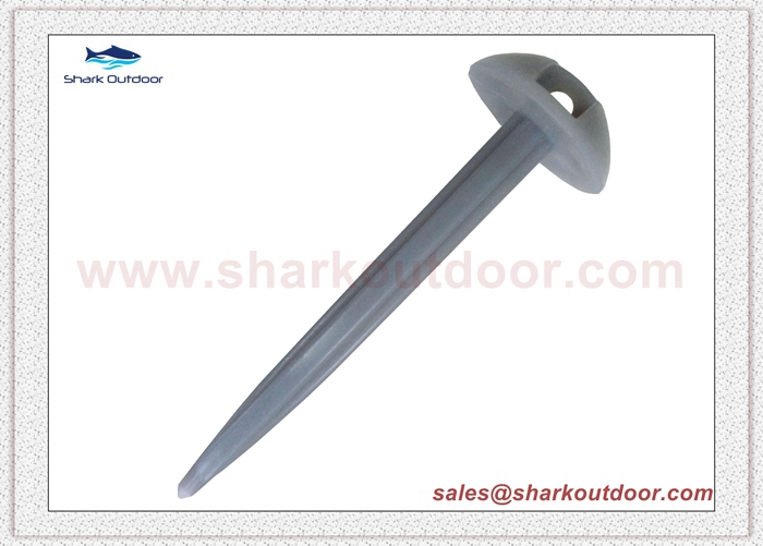 Dome shaped Plastic Tent / Awning Groundsheet Pegs for outdoor tent 