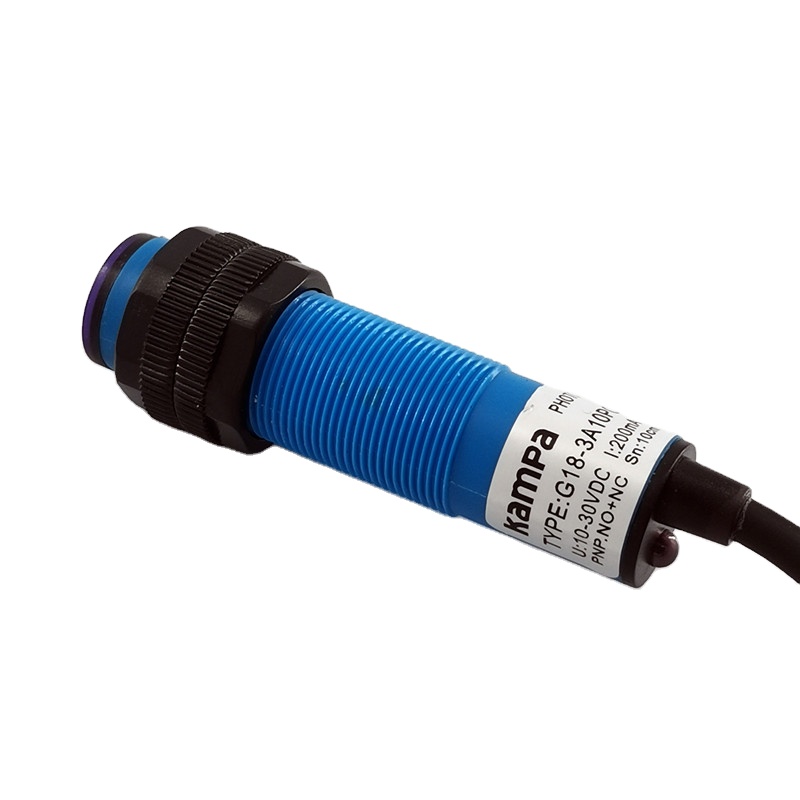 Photoelectric Switch G18 3-wire 10-30VDC PNP NO 10cm Detection Distance Diffused Type Photoelectric Sensor