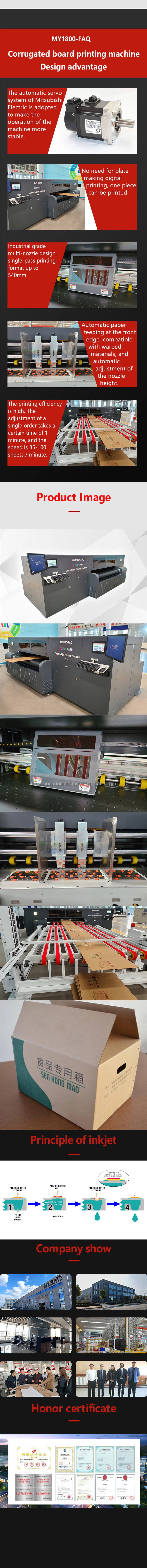 Box Sample Digital Printing Machine for Corrugated Box Inkjet Printer Automatic Grade
