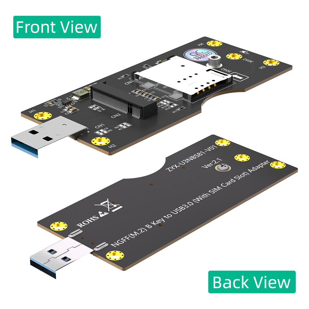 USB 3.0 Type-A Connector To M.2 NGFF Key-B Wireless Adapter Card 1 Standard SIM Slot For 5G 4G LTE WWAN GSM Modem Module