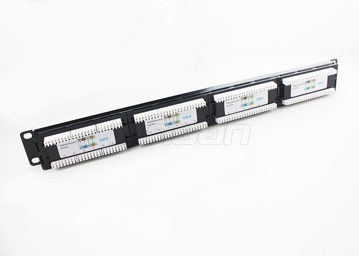 Network Cable Assembly Black UTP/FTP Keystone Jack Cat6 Patch Panel 24 Port