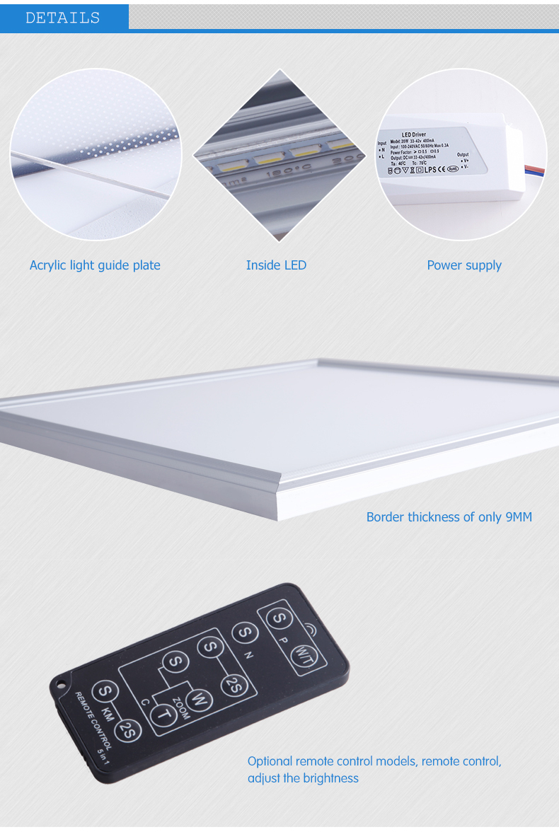 Good quality indoor 40w ultra thin led panel light 600x600
