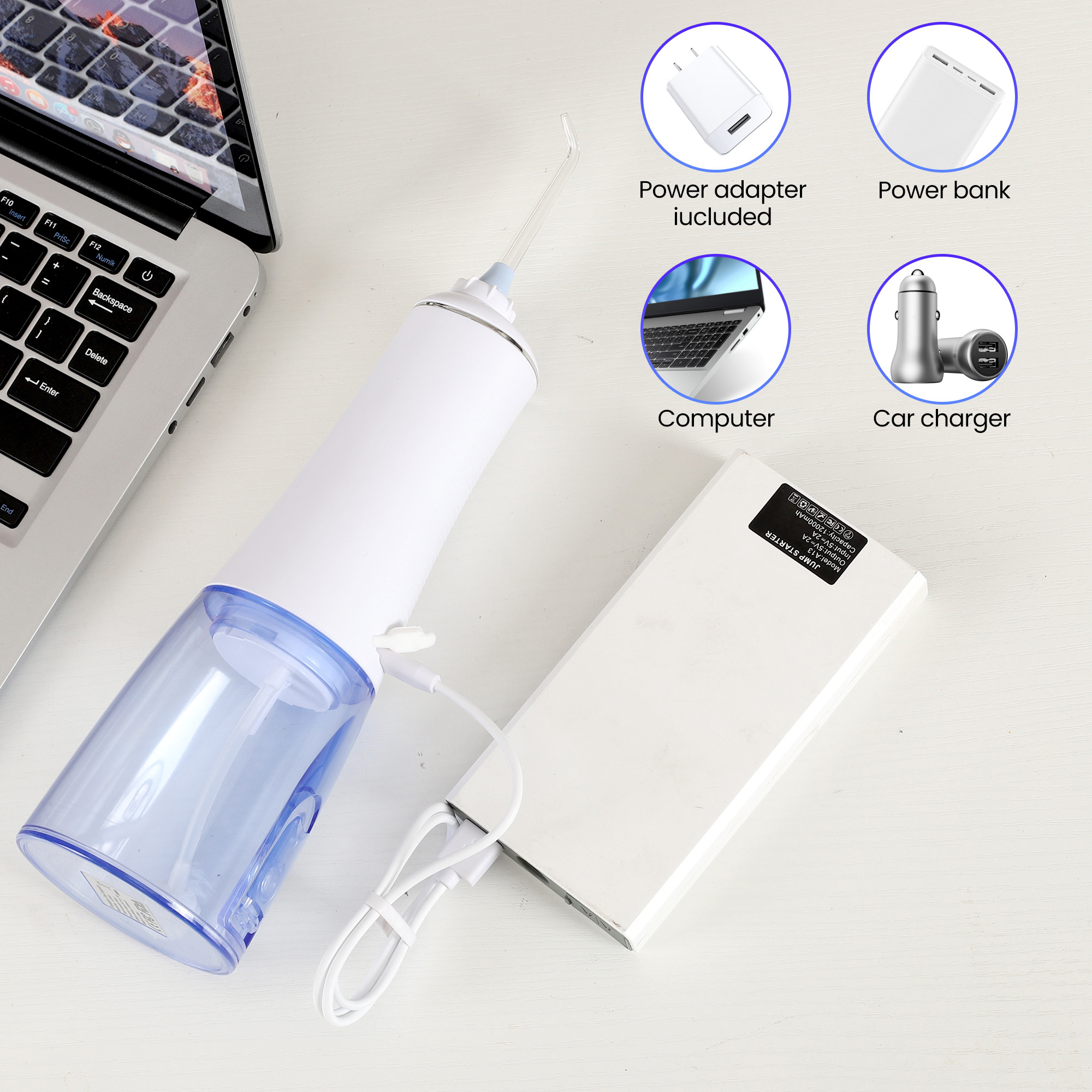 RoHS Dental Oral Water Flosser USB Rechargeable Ultralight Waterproof