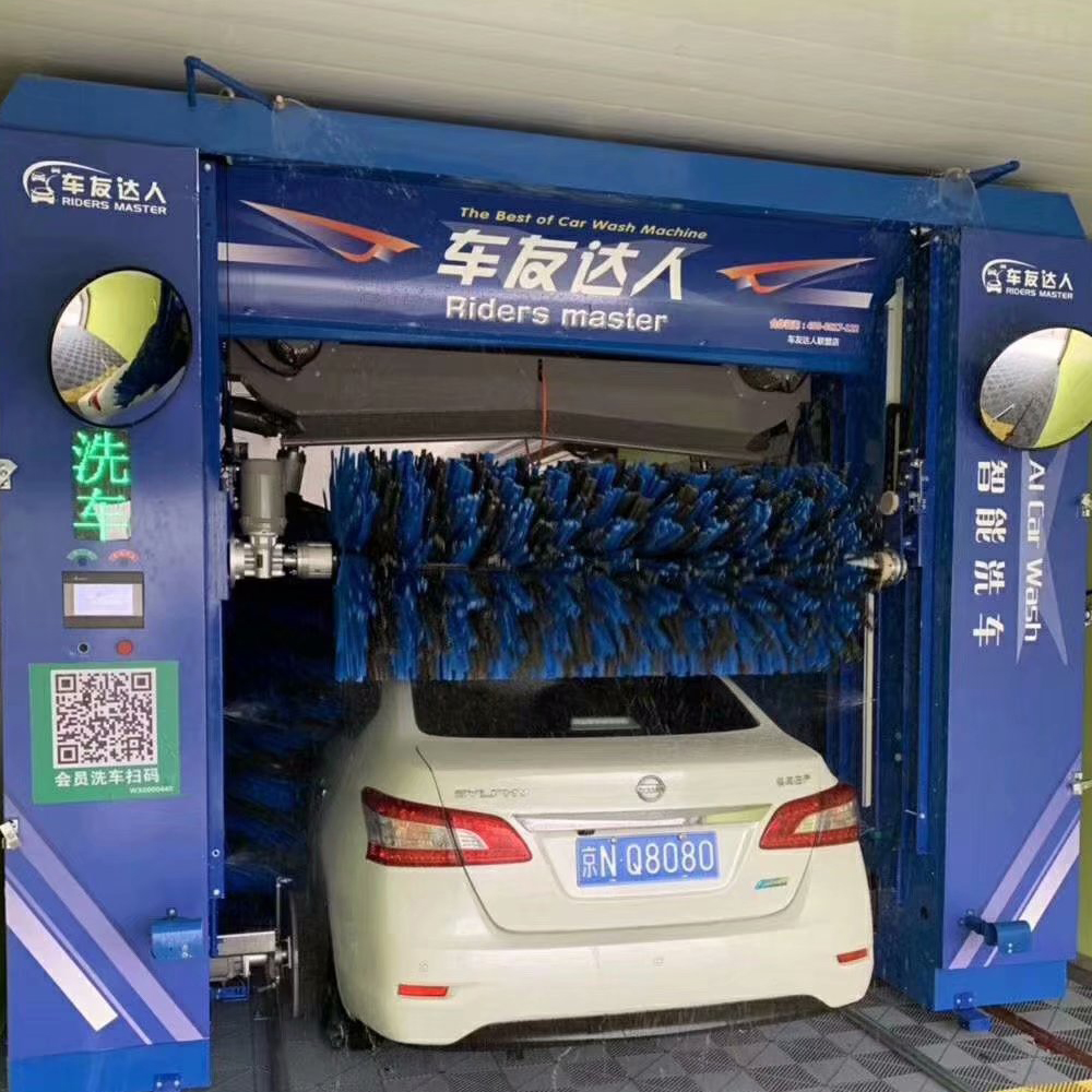 Automatic Sapphire Color Rollover Car Wash Machine CF380 With Smart Ad Screen