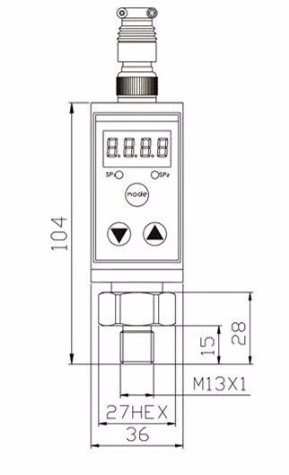 12V intelligent digital air water oil 0~100MPa pressure switch 24V for air compressor