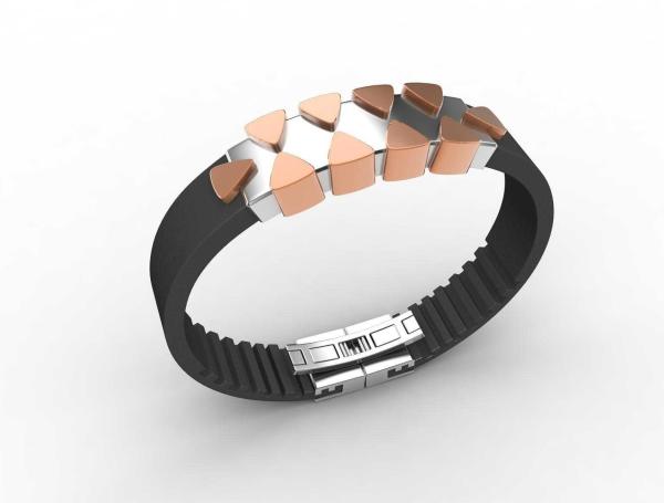 Top Quality Europe Fashion Stainless Steel Genuine Leather Silicone Bangle