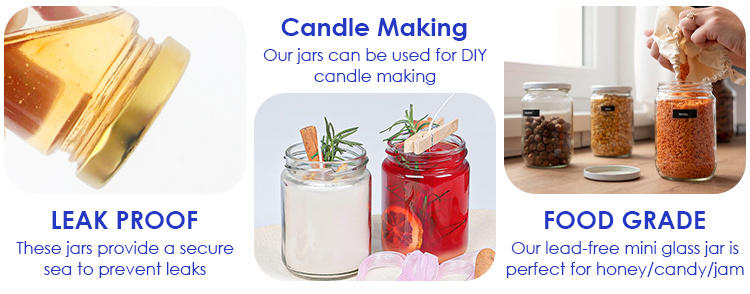 New Design Honey Jar 8oz 10oz 12oz Glass Pickle Round Jar with Metal Lid