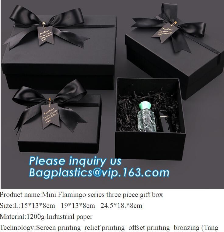 custom luxury matte black flip top box cardboard paper gift box with ribbon blister for red wine packaging box bagease