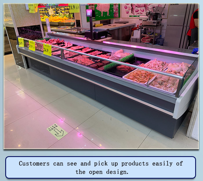 Frost Free Fresh Meat Case , 190L Meat Display Counter Cold Storage