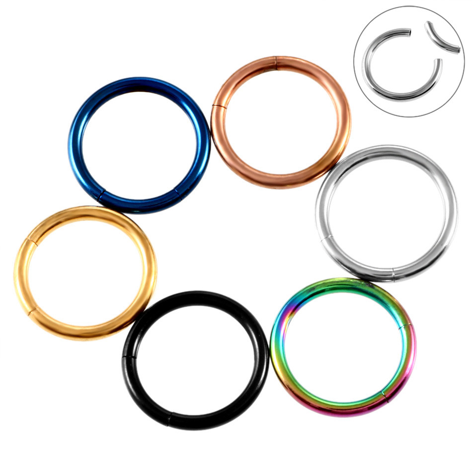 Steel Ear Stud Segment Rings Nose Hoop Ear Septum Helix Piercings Orelha Cartilage Lip Captive Tongue Piercings Sexy Jew