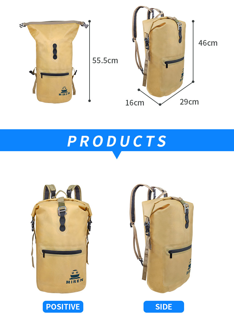 TPU Material Yellow Backpack Waterproof 16L Lightweight Multifunctional
