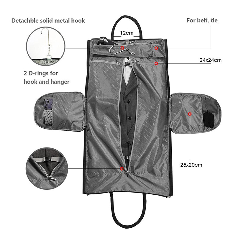 2 In 1 Convertible Carry On Suit Protector Garment Bag Durable Denim Made