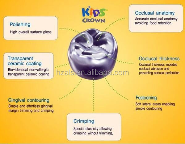 MFDS Approved Orthodontic Instrument Posterior Anterior Stainless Steel Crown In Pediatric Dentistry