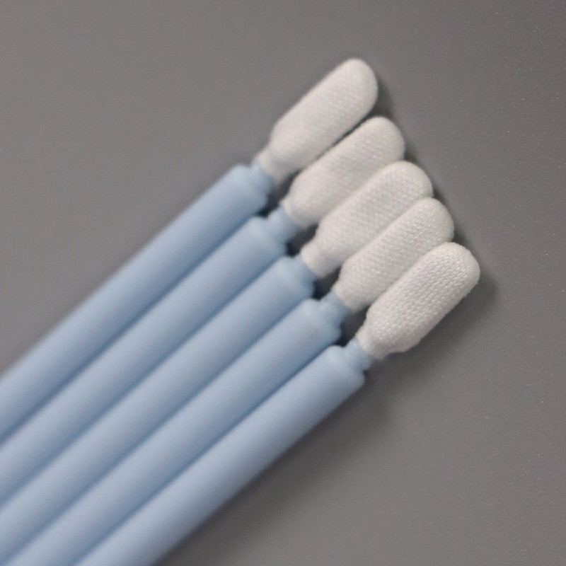 Round Head Cleanroom Swab Polypropylene Small Cotton Buds Microfiber Swabs For Semiconductor