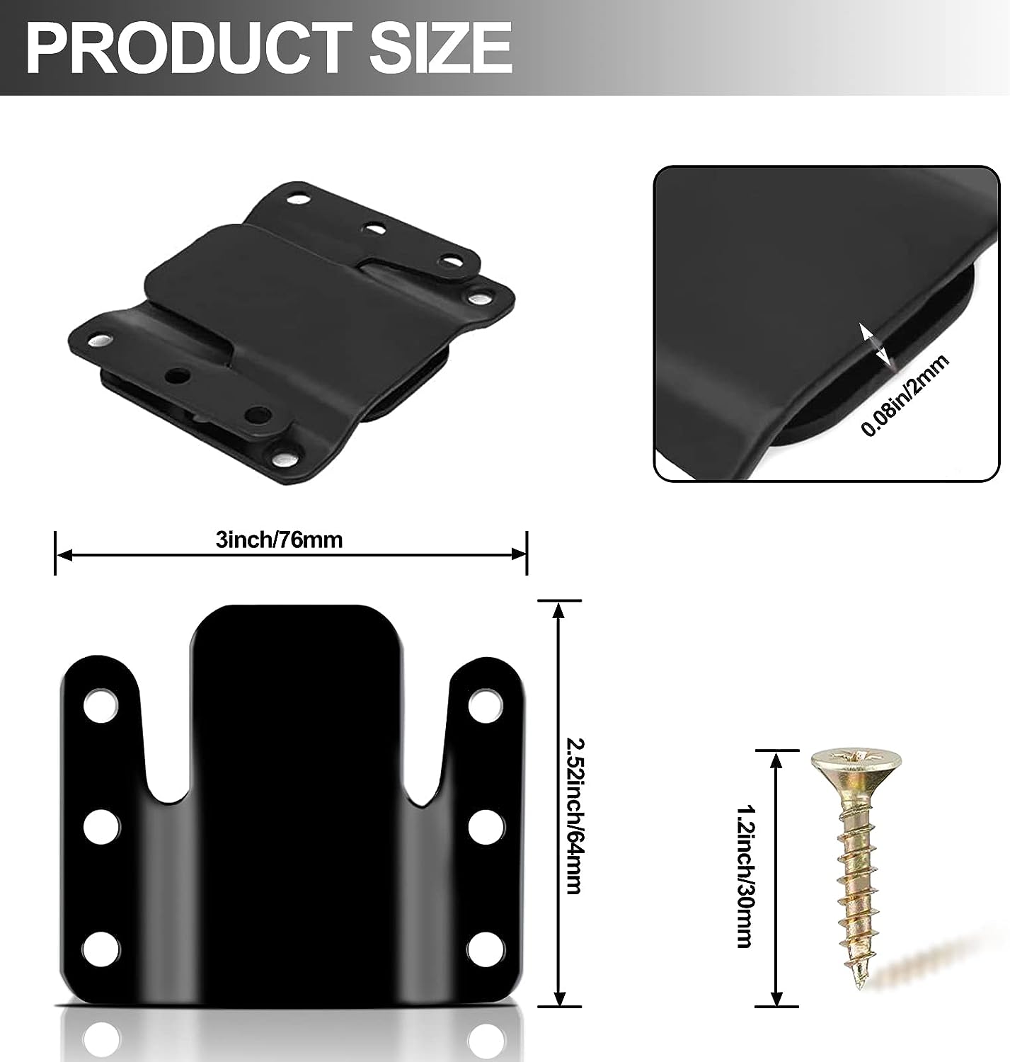 Universal Sectional Sofa Interlocking Sofa Connector Bracket with Hardware