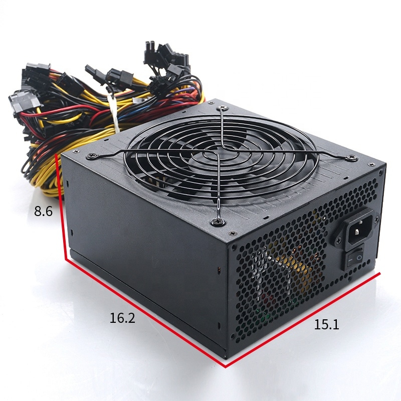 Power Supply ATX 1600W 1800W 2000W PSU 8 GPU 90 Plug PSU Machine Supports Graphics Card