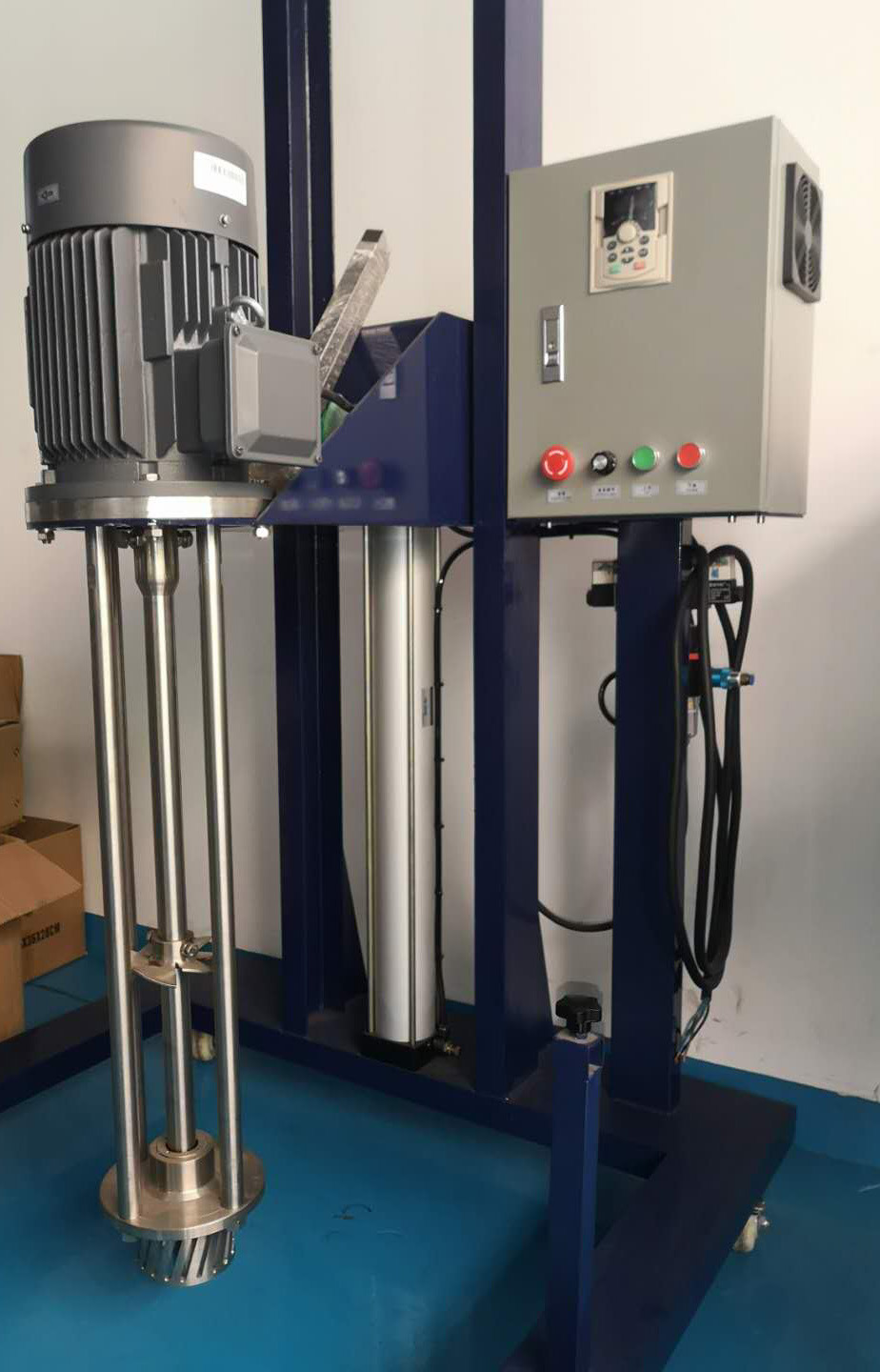 Cosmetic Mixer Pneumatic/Electric Lifting Disperser Iron Movable Mixing Homogenizer