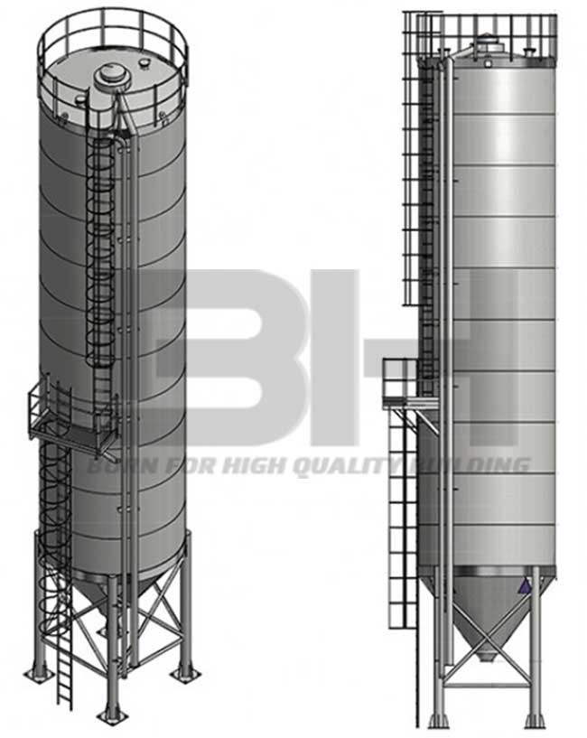 Waterproof Cement Silo Space Saving For Dry Mix Mortar Manufacturing Plant