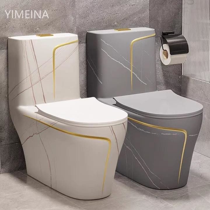 Siphon Flushing Floor Mounted Black White Toilet S Trap Hotel Design