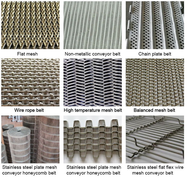 Industrial Stainless Steel Flat Wire Conveyor Belt Exceptionally High Yield Point