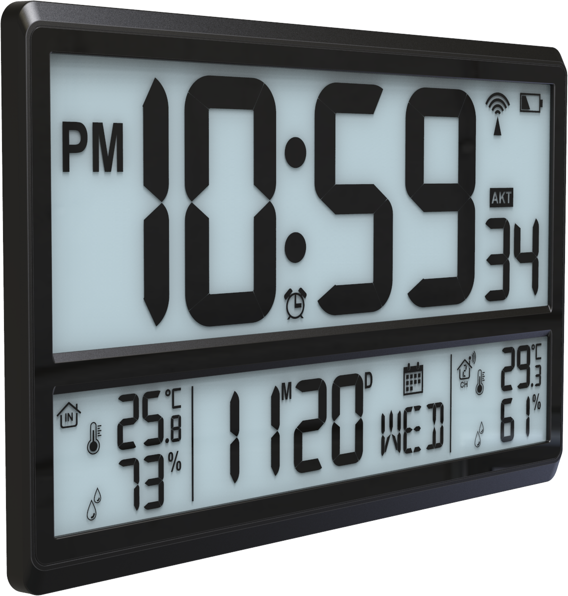 ABS Big Digital Wall Clock Display Digital Bathroom Clock For Indoor Outdoor
