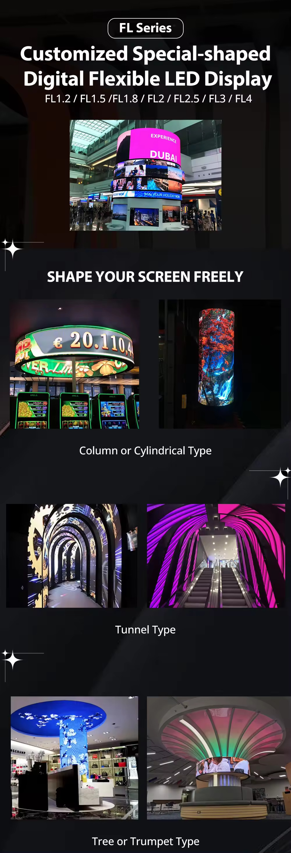 Full Color Curved Flexible LED Display Board With IP31 Certification Pixel Pitch 2.5mm Indoor Customized