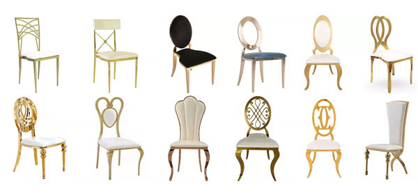 Green Cushion Luxury Wedding Chairs Gold Stainless Steel Frame For Event