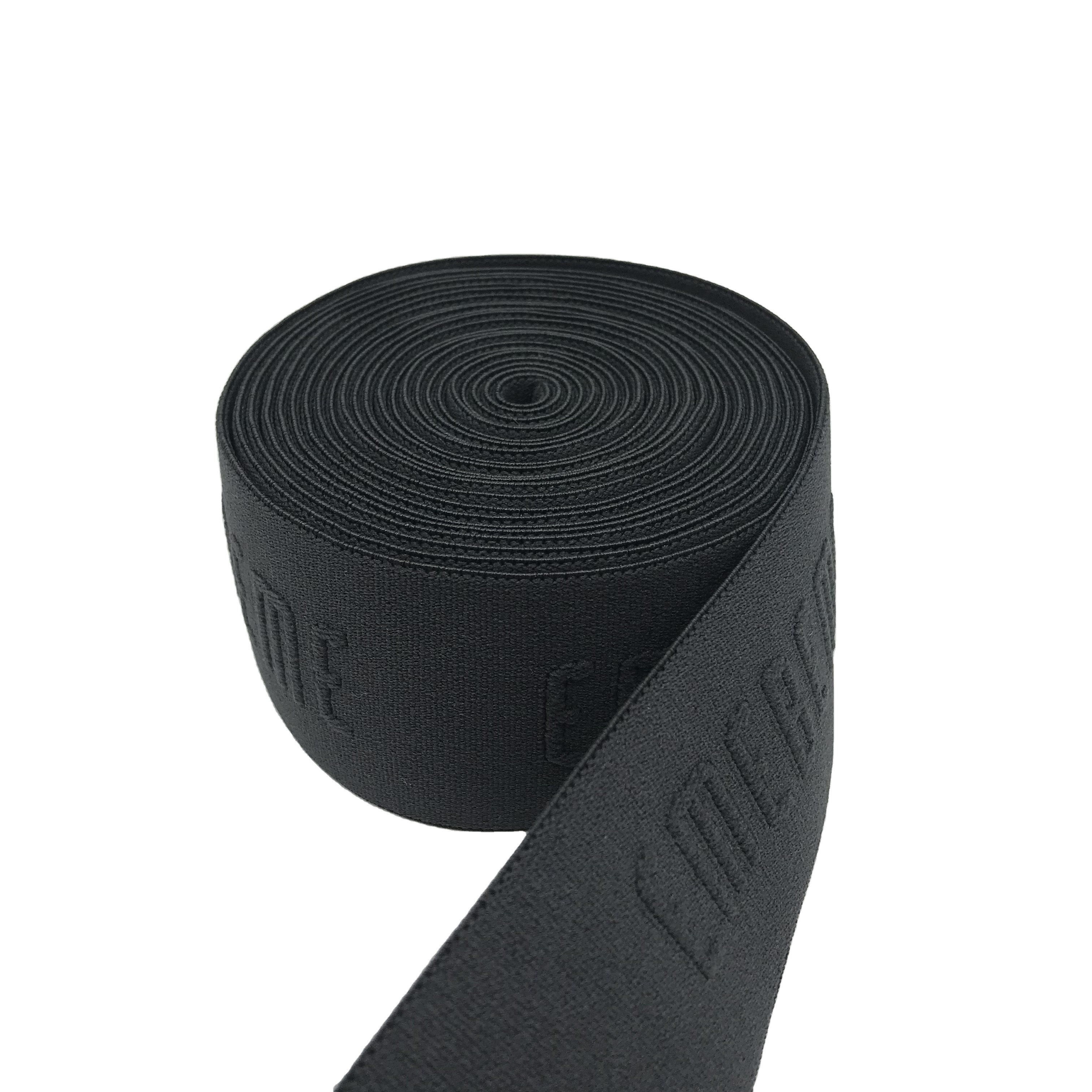 Custom private label band underwear elastic custom logo nylon jacquard ribbon for clothing