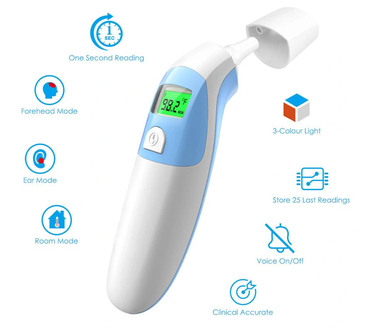 Household Head Beeper Flexible Forehead LCD Baby Digital Thermometer