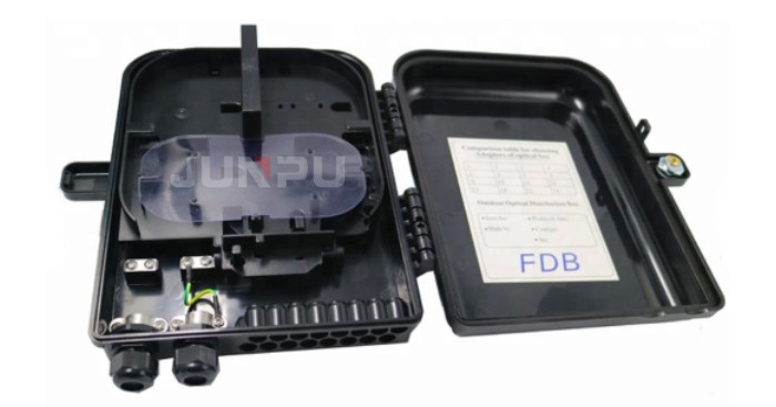 2 In 16 Out Optical Fiber Termination Box 16 Core PC ABS Material Wall Mounted
