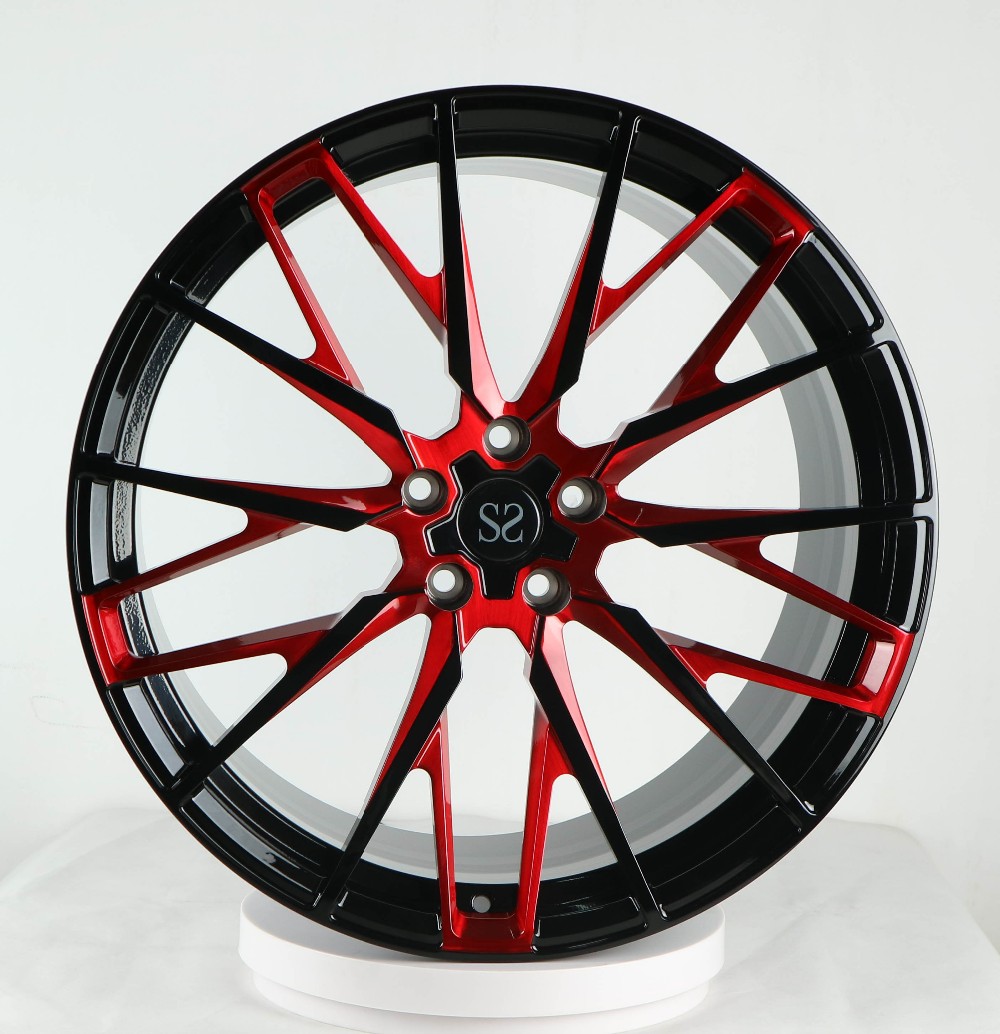 21*10 inch staggered flame red forged wheel rim cutomize design for Benz