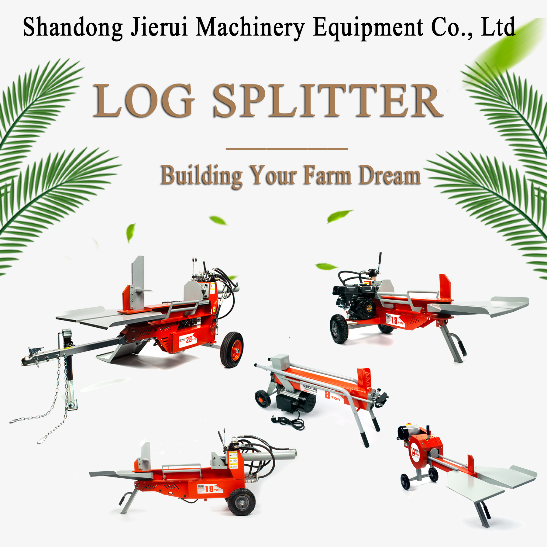 50 KG Gasoline Hydraulic Horizontal Wood Splitter Log Splitter Fire Wood Process