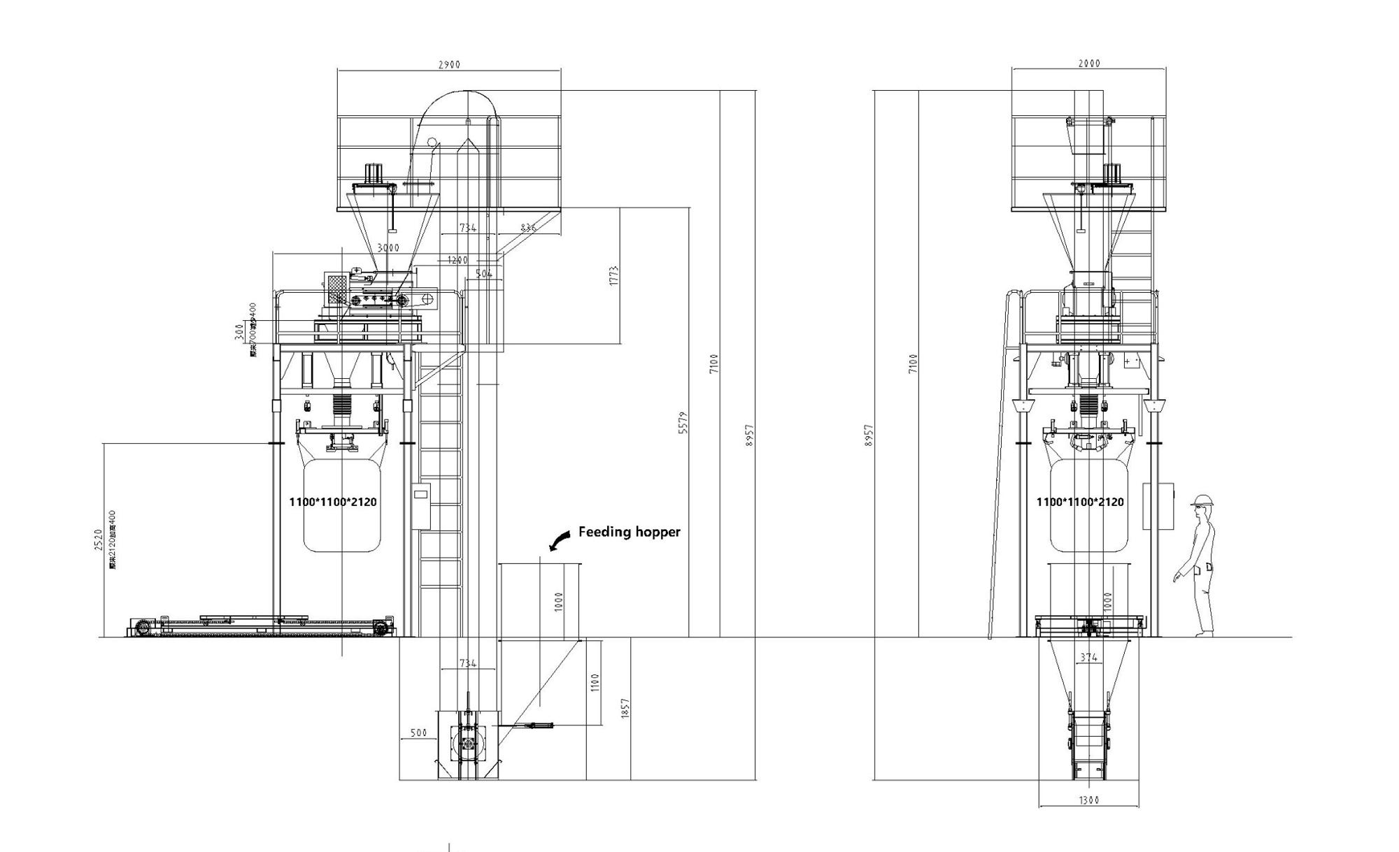 FIBC Bag 1 Ton Jumbo Bag Filling Machine