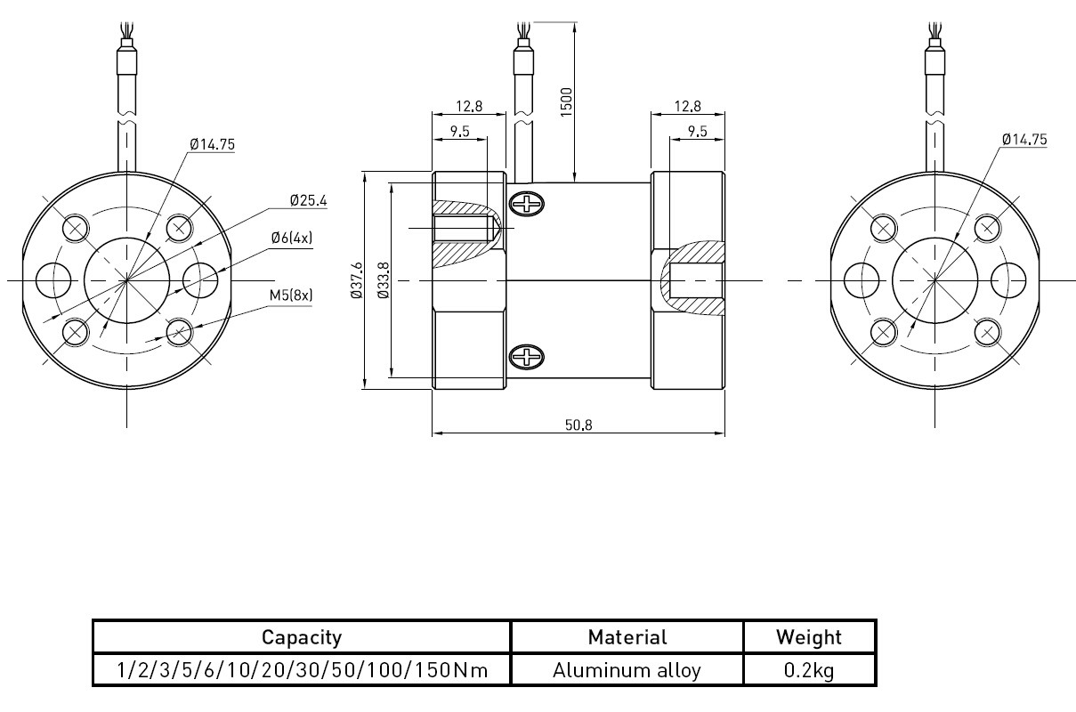 Small Strain Gauge Force Torque Sensor Column Load Cell , High Accuracy