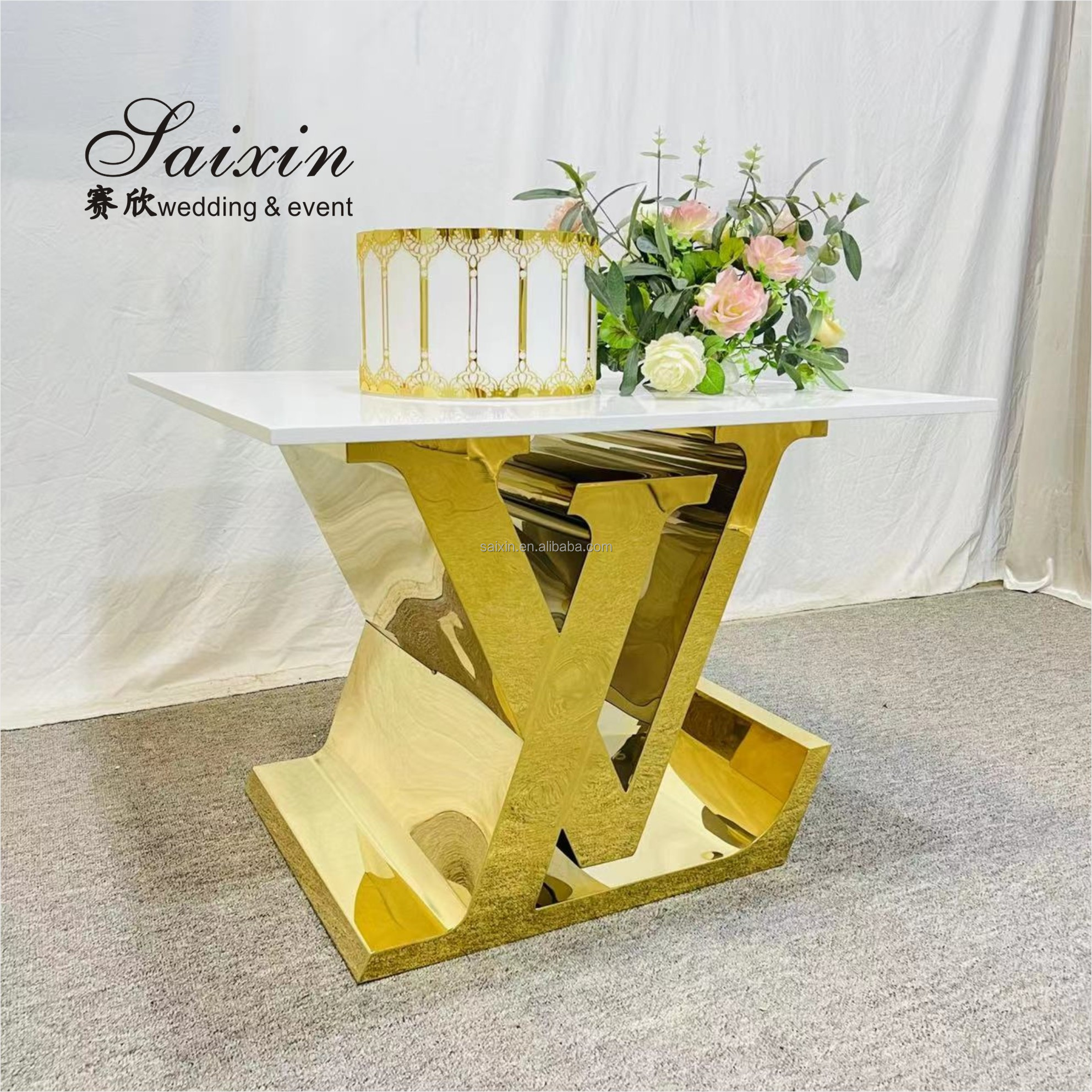 16 14 12 Inch Round Stainless Steel Hanging Crystal Cake Stands Wedding