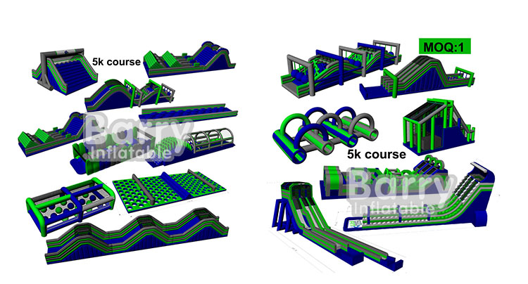 Commercial PVC Crash Course Inflatable Obstacle Course Race The Inflatable 5k 2024 With Air Blower And Repair Kits