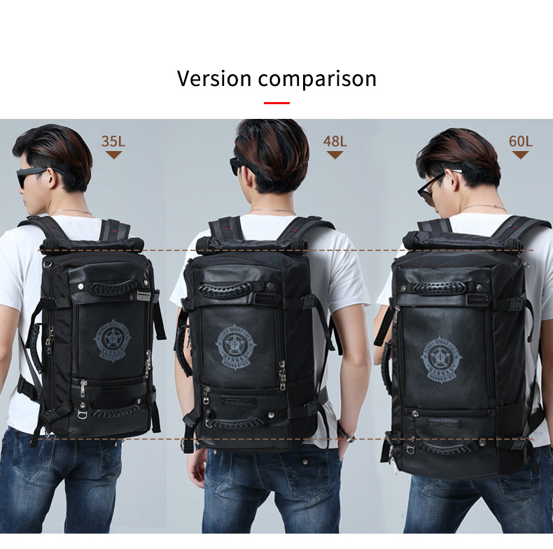 56-77L Large Capacity Hiking Backpack Anti Theft Water Resistant Laptop Bag