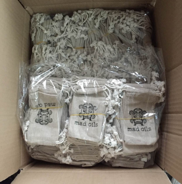 Wholesale Promotional Printed Small Sachet Gift Packaging Drawstring Jute Bag