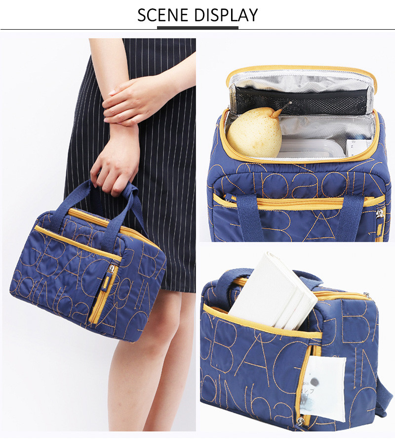 Zipper Fashion Eco Canvas Insulated Lunch Cooler Bags
